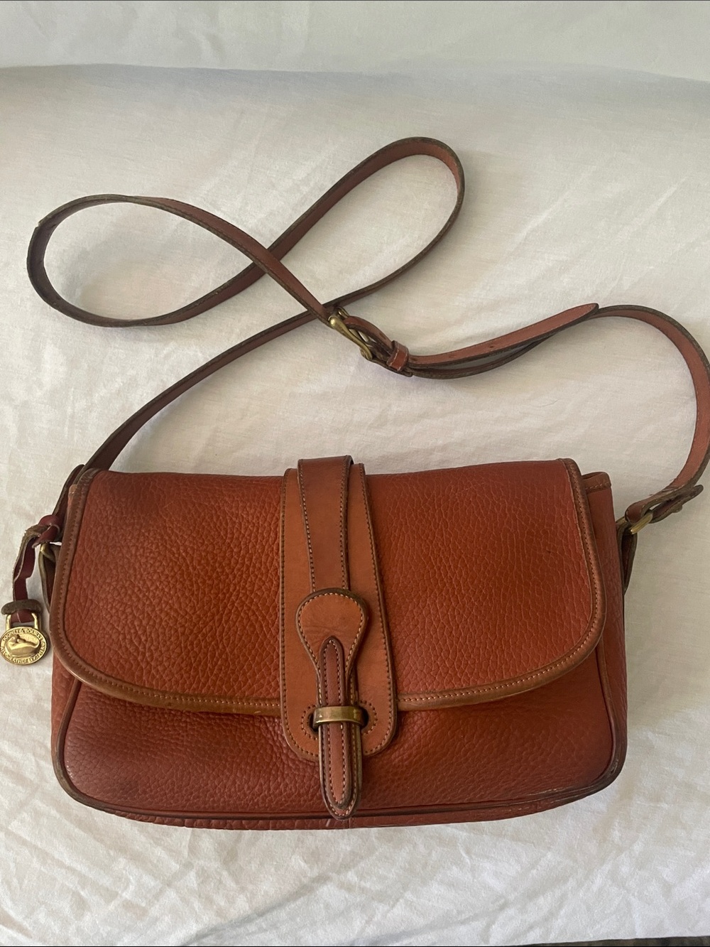 Vintage Dooney & Bourke Crossbody Bag in pebble tan